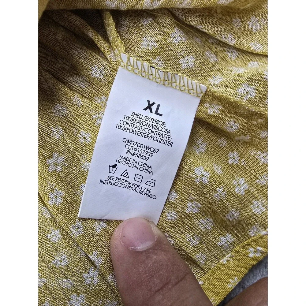 NWT Speechless Kids Girls Yellow Floral Top Size XL Fits Medium Puff Sleeve...